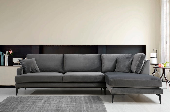Atelier Del Sofa Papira Corner Right (L3+Chl) - Anthracite